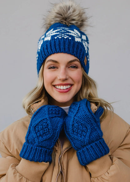 Snowflake Pom Hat