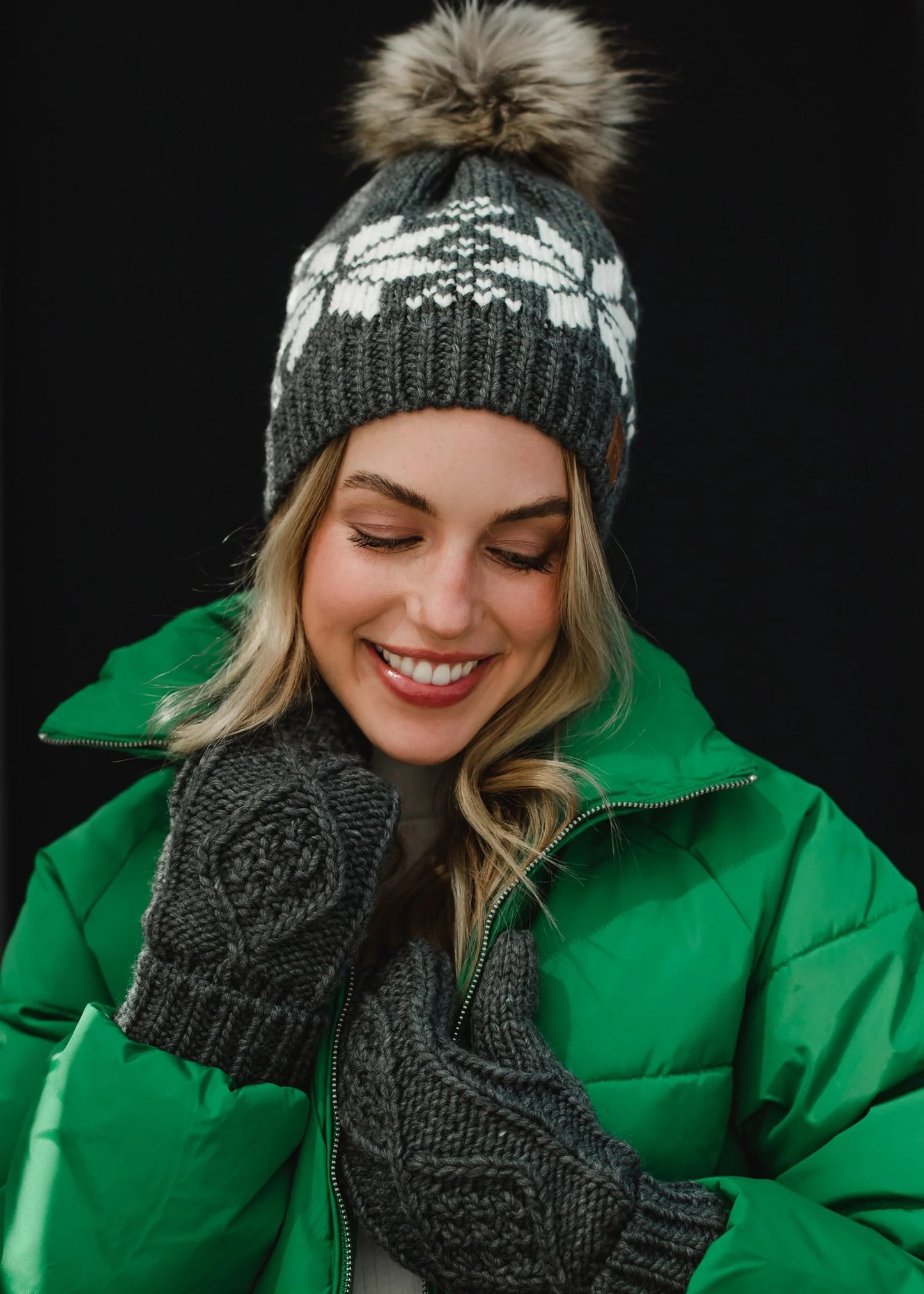 Snowflake Pom Hat