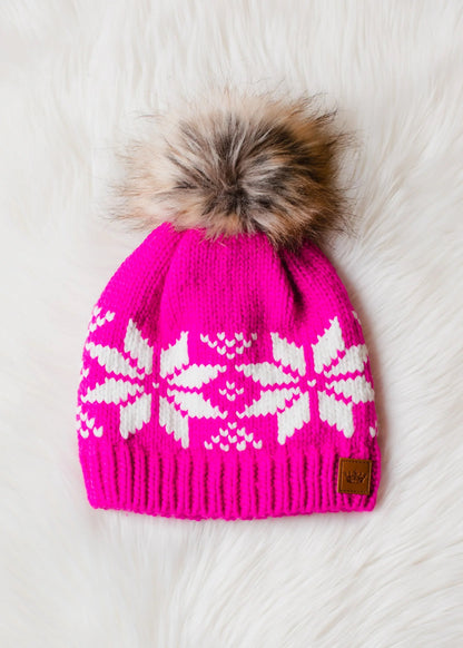 Snowflake Pom Hat