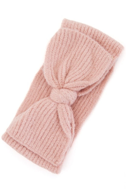 Ribbed Knit Bow Headband