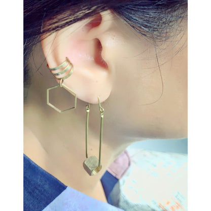 Brass Geometric Ear Cuffs